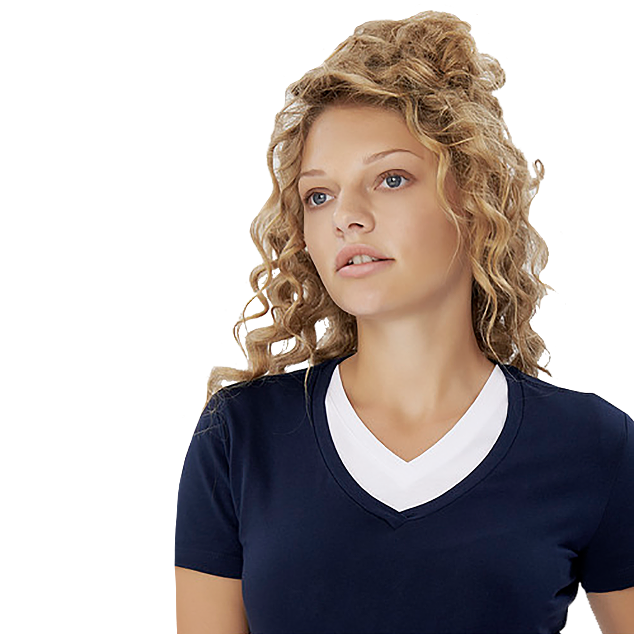 Damen-V-Shirt Stretch H172