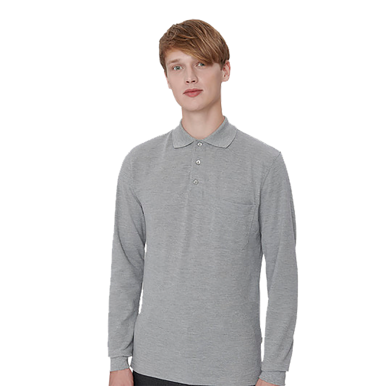 Herrren Longsleeve-Pocket-Poloshirt Top H809