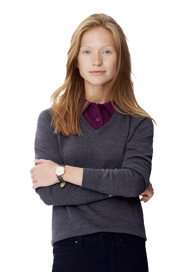 Damen-V-Pullover Merino Wool H134