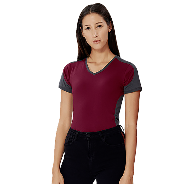 Damen-V-Shirt Contrast Mikralinar® H190